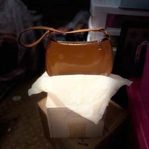 Elegant Brown / Tan vegan Leather Shoulder Bag Designer Inspired